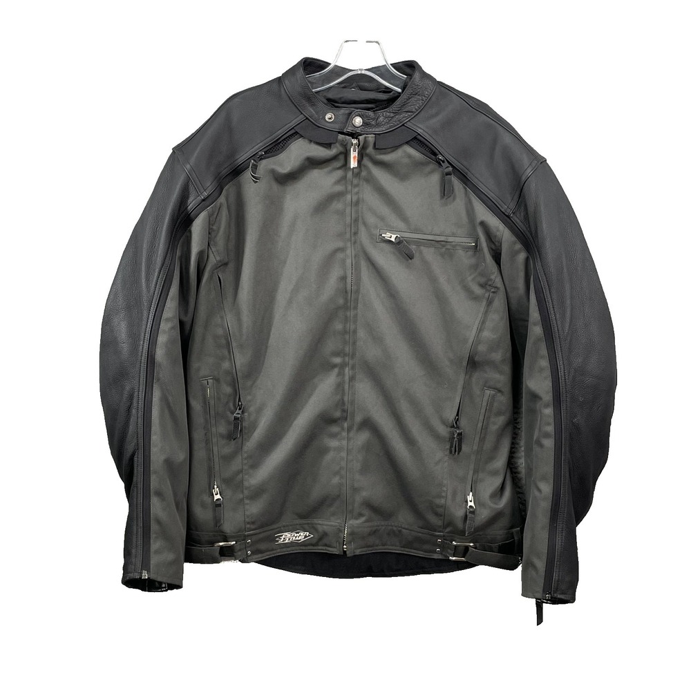 Power‎ Trip Motorcycle Jacket Men's XL Padded Racer Biker 90's Sport Performance